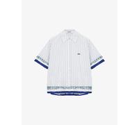 Loewe Womens Loewe Layered Striped Cotton-Blend Shirt White/Multicolor 12