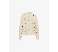 Loewe Womens Loewe Patterned Long-Sleeve Wool Blend Jumper White/Multicolor M