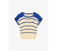 Loewe Womens Loewe Striped Logo-Embroidered Sleeveless Cotton-Blend Jumper Yellow/Blue L