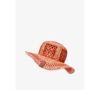 Loewe Womens Loewe x Paula's Ibiza Crochet Raffia Fisherman Hat Bright Orange/Pink L