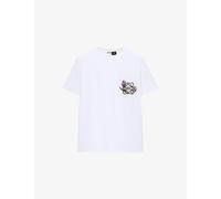 Loewe Womens Loewe x Paula's Ibiza Floral Anagram-Embroidered Cotton-Blend T-Shirt White M