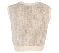 LOEWE Women's Preloved Anagram Sleeveless Crop Sweater in Ecru Cotton | Size: Small