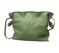LOEWE Women's Preloved Flamenco Shoulder Bag in Green Leather in Olive | Size: Medium