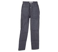 LOEWE Women's Preloved High-Rise Hidden-Buttoned Jeans in Grey Cotton Denim | Size: 32