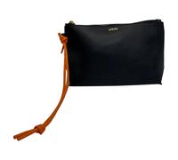 LOEWE Women's Preloved T-Knot Pouch Bag in Black Leather