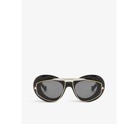 Loewe Womens Shiny Black Gsundfsx023141 Double-frame Round-frame Acetate Sunglasses 1 Size