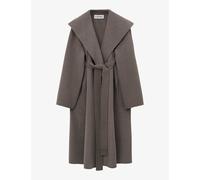 Loewe Womens Taupe Melange Belted Relaxed-fit Wool and Cashmere-blend Coat 10