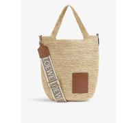 Loewe Womens Tural/tan X Paula's Ibiza Slit Raffia and Leather Cross-body Tote Bag