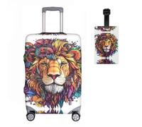 Löwess Animals Elastic Suitcase Protective Cover + Luggage Tag Set of 2 Löwess Suitcase Cover Luggage Cover Luggage Cover Washable Print Luggage Cover 18-32 Inches, R1, M(22-24in), Suitcase cover