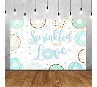 Lofaris Sprinkled with Love Backdrop Baby Shower Donut Party Colorful Dots Confetti Photography Backdrop Kids Boy Sprinkle Birthday Cake Table Banner Decorations Supplies Photo Booth Props 5X3ft