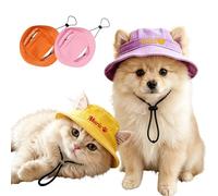 LOFART Custom Embroidered Name Dog Hat, Personalized Cat Hat with Name and Icon,Custom Dog Bucket Hats with Ear Holes Dogs Visor for Small Medium Large Dogs (Bucket Hat-1)
