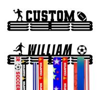 LOFART Personalized Medal HolderDisplay Custom Trophy Shelf with Name Display Rack for Awards Ribbons Custom Medal Hanger Gifts for Athlete Teens Adults(Style 2)