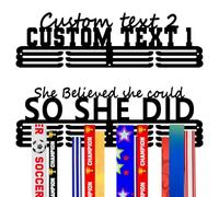 LOFART Personalized Medal HolderDisplay Custom Trophy Shelf with Name Display Rack for Awards Ribbons Custom Medal Hanger Gifts for Athlete Teens Adults(Style 4)