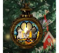 LOFART Personalized Photo Christmas Lantern Custom Memory Lanterns Custom Candlelight Lantern Ornament Christmas Tree Decoration Memorial Keepsake Sympathy Rememberance Gift (Style 2)