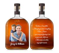 LOFART Personalized Whiskey Bottle Custom Cup for Men Custom Whisky Decanter Personalized Happy Retirement Father's Day Birthday Gifts for Dad Grandpa