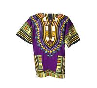 Lofbaz Traditional African Print Unisex Dashiki Size XL Purple