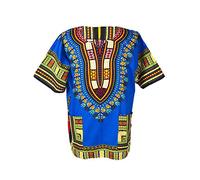Lofbaz Traditional African Print Unisex Dashiki Size XS Dark Blue