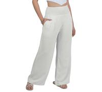 Lofbaz Women Linen Palazzo Wide Leg Pants Flowy Lounge Casual High Waist Trousers Summer Beach Boho Long Pant with Pockets Apricot M