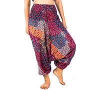 Lofbaz Women's Peacock Harem 2 in 1 Jumpsuit Pants Pink XL