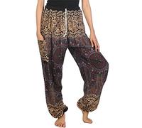 Lofbaz Women's Rose 2 Drawstring Harem Genie Boho Pants Grey S