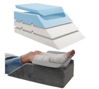 LOFE Adjustable Leg Elevation Pillows for Swelling - 4 Layers Cooling Wide Leg Wedge Pillow for Two Legs, Memory Foam Leg Pillow for After Surgery, Knee, Ankle Injury, Improve Circulation, CertiPUR-US