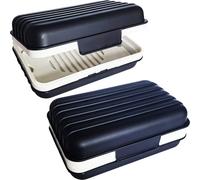 Lofekea 2 Pack Travel Soap Case Soap Dish with Lid Portable Soap Box Container Draining Soap Holder for Traveling, Camping, Shower, Hiking, Gym, Leakproof, Black