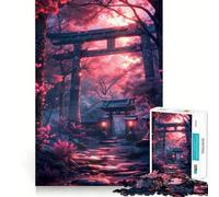 LoFi Japanese Garden Torii Gate for Adults 1000 Piece Jigsaw Puzzle Brain Exercise Tension Relief Real Challenge Classic Xmas Gift (38x26cm)