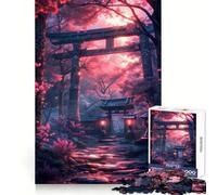 LoFi Japanese Garden Torii Gate for Adults 1000 Piece Jigsaw Puzzle Brain Exercise Tension Relief Real Challenge Classic Xmas Gift (38x26cm)