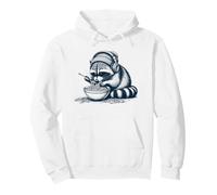 Lofi Raccoon eating Spaghetti Noodles Pasta Pullover Hoodie