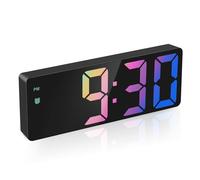 LOFICOPER Alarm Clock, Digital Clock, Alarm Clocks Bedside with Voice and Touch Activated, Mains/Battery Powered Desk Clock with Snooze, 3 Levels Brightness, Clocks for Bedrooms Digital (Colorful)