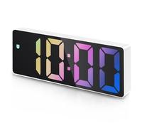 LOFICOPER Digital Clock, Alarm Clock with Voice and Touch Activated, Snooze, Adjustable Brightness, Mains/Battery Powered Alarm Clocks Bedside for Bedroom, Home, Travel, Kids