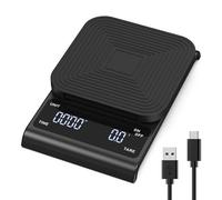LOFICOPER Digital Coffee Scale, 3kg/0.1g Rechargeable Espresso Scale with Timer, Tare, Touch Button, Portable Weighing Scale for Home Kitchen Cooking (Includes 2 Batteries & Silicone Anti-slip Pad)
