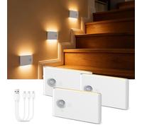 LOFICOPER Indoor Motion Sensor Light (3-Pack) Rechargeable Adhesive Night Light, Three Modes, Detachable Wireless Sensor Light, Suitable for Wardrobes, Kitchens, Bathrooms, Bedrooms, Hallways