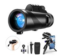 LOFICOPER Monocular Telescope for Smartphone, 80x100 HD Monoculars for Adults High Powered, Compact Monocular with Smartphone Adapter, Tripod, BAK-4 Prism, for Hunting, Hiking, Camping, Birdwatching