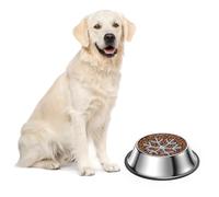 LOFICOPER Slow Feeder Dog Bowl, Silicone Insert Dog Bowls to Slow Down Eating with Anti-Slip Base, Stainless Steel Pet Bowls for Medium Large Breeds, Cat Bowl, Easy to Clean - Large