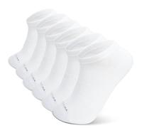 LOFIR Bamboo Trainer Socks for Men: No Show Ankle Socks for Women - Invisible Low-Cut Thin Breathable Seamless Quarter for Summer Sports Running Walking Hiking Gym Training White 6-8