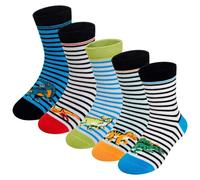 LOFIR Kids Boys Cotton Socks: Children's Ankle Junior Shark Seamless Socks Dinosaur Novelty Funny Cute Animal Crazy Striped Cartoon Socks for Sports Birthday Gifts Age dinosaur 7-9 Years 5 Pairs
