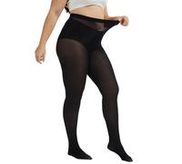 LOFIR Women’s Plus Size Tights: 80 Denier Opaque Soft Microfiber High Waist Pantyhose Stockings for Ladies Black 1 Pair XL-XXL