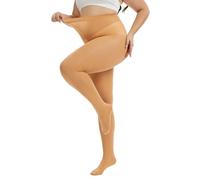 LOFIR Women’s Plus Size Tights: 80 Denier Opaque Soft Microfiber High Waist Pantyhose Stockings for Ladies Nude 1 Pair 3XL-4XL