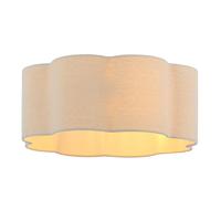 LOFOB Linen Drum Pendant Ceiling Lamp Shade, Semi Flush Mount, Rustic