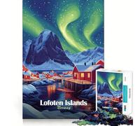 Lofoten Islands Aurora Borealis 1000 Piece Puzzle For Teenagers Pastime Game Tight Connection Home Play Unique Gift (38x26cm)