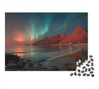 Lofoten Islands, Norway Rätsel Für Erwachsene |Beautiful Northern Lights| Familienspaß-Puzzles 1000pcs (75x50cm) Erwachsene