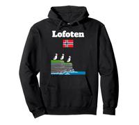 Lofoten souvenir Puffin Colony Sea Cliffs Norway flag Pullover Hoodie