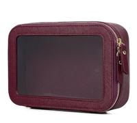 LOFOWN Clear Makeup Bag Small Cosmetic & Toiletry Bag Waterproof Travel Case Women's Pouch Organizer Makeup Bag for Car with Zipper, Burgundy, Small-1, Clear Makeup Bag