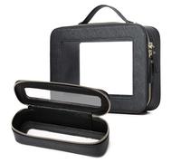 LOFOWN Clear Makeup Bag & Travel Case Set, Black, Women's Pouch Organizer, Waterproof, TSA-Approved, Rectangular with Clear Windows, 2 Piece