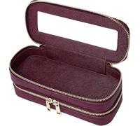 LOFOWN Double Layer Makeup Bag (Burgundy, 2-Layer SLIM)