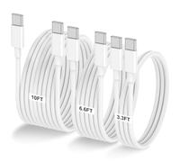 LOFPYE 3-Pack [3.3FT+6.6FT+10FT] 60W USB C to USB C Cable, Type C to Type C Cable,Fast Charging Cable for iPhone 17 16 15 Pro Plus Pro Max Air，for Galaxy S25, for iPad, for MacBook and More
