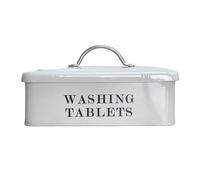 Loft 1850 Chalk Metal Washing Tablets Storage Box | Kitchen Utility Storage Canister | Dishwasher Washing Machine Tablet Container | Kitchen Organisation