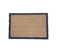 Loft 1850 Large Natural Coir Doormat, Charcoal Border | Indoor Non-Slip PVC Backing | Stylish Entrance Mat