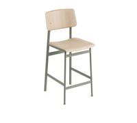 Loft Bar Stool Oak/Dusty Green H98.5